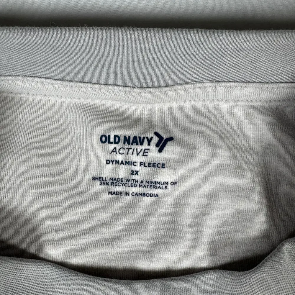 Old Navy Active Dynamic Fleece Crop Sweatshirt 2X Gray L/A Outdoor Gym - Picture 9 of 10